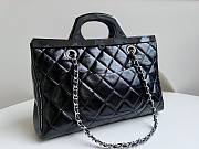 CHANEL Glazed Calfskin CC Delivery Small Tote Black - 4