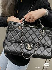 CHANEL Glazed Calfskin CC Delivery Small Tote Black - 2