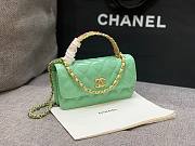 Chanel phone holder gold metal light green bag - 6