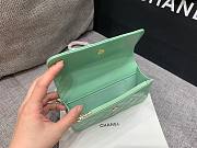 Chanel phone holder gold metal light green bag - 4