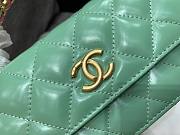 Chanel phone holder gold metal light green bag - 3