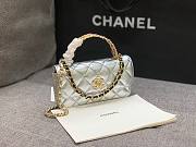 Chanel phone holder gold metal silver bag - 5