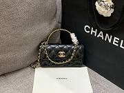 Chanel phone holder gold metal black bag - 1