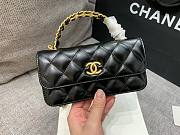 Chanel phone holder gold metal black bag - 3