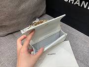 Chanel phone holder gold metal white bag - 6