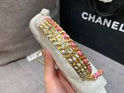 Chanel phone holder gold metal white bag - 3