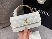 Chanel phone holder gold metal white bag - 2