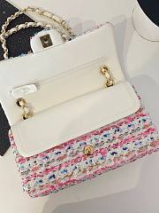 Chanel White Quilted Tweed New Mini Classic Flap Bag - 2