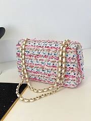 Chanel White Quilted Tweed New Mini Classic Flap Bag - 3