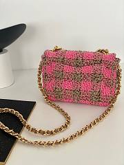 Chanel mini 19 flap tweed pink black bag  - 2