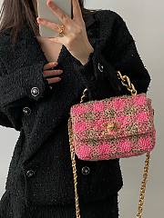 Chanel mini 19 flap tweed pink black bag  - 3