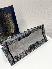 Dior Medium Book Tote Power Jardin Magique Embroidery Blue Bag - 5