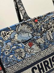 Dior Medium Book Tote Power Jardin Magique Embroidery Blue Bag - 3