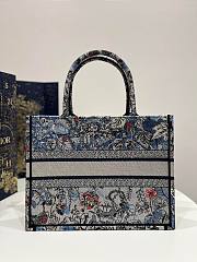 Dior Medium Book Tote Power Jardin Magique Embroidery Blue Bag - 2