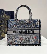 Dior Medium Book Tote Power Jardin Magique Embroidery Blue Bag - 1