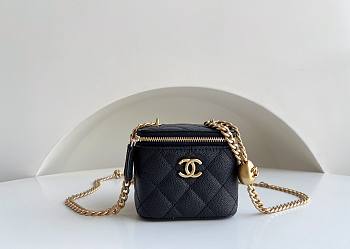 Chanel Small Vanity Classic Box On Chain Black Caviar Bag