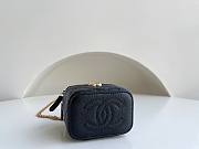 Chanel Small Vanity Classic Box On Chain Black Caviar Bag - 2