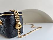 Chanel Small Vanity Classic Box On Chain Black Caviar Bag - 6