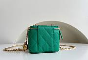 Chanel Small Vanity Classic Box On Chain Green Caviar Bag - 3