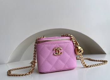 Chanel Small Vanity Classic Box On Chain Pink Caviar Bag