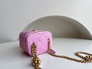 Chanel Small Vanity Classic Box On Chain Pink Caviar Bag - 6