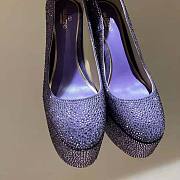 Valentino Garavani Purple Tan-Go Pump with Crystals 155mm Heels - 3