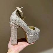 Valentino Garavani WhiteTan-Go Pump with Crystals 155mm Heels - 1