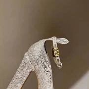 Valentino Garavani WhiteTan-Go Pump with Crystals 155mm Heels - 5