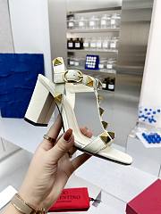 Valentino Garavani Roman Stud White Heeled Sandals 9cm - 6