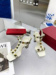 Valentino Garavani Roman Stud White Heeled Sandals 9cm - 5