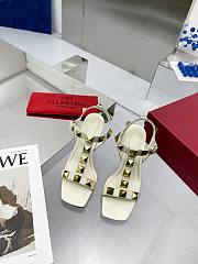 Valentino Garavani Roman Stud White Heeled Sandals 9cm - 3