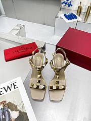 Valentino Garavani Roman Stud Beige Heeled Sandals 9cm - 6