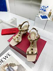 Valentino Garavani Roman Stud Beige Heeled Sandals 9cm - 2