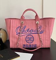 Chanel Deauville Pink Stripes 2WAY Shopping Bag  - 1