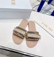 Dior Nude Fabric Slippers  - 1