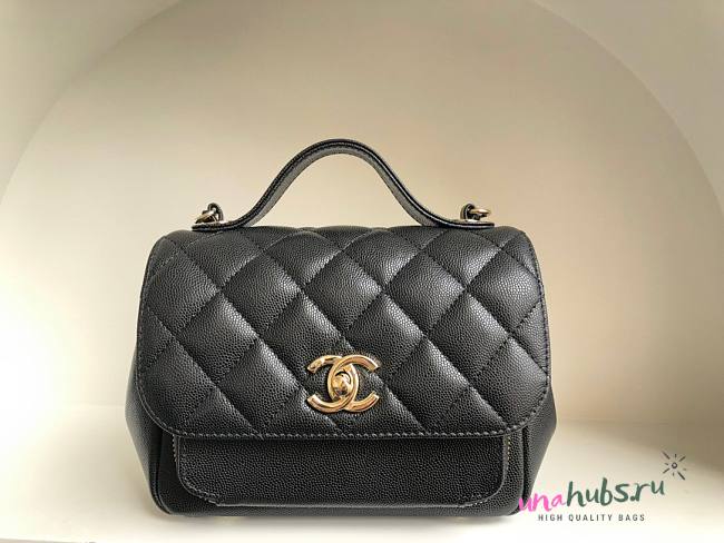 Chanel Business Affinity Black Caviar Leather Bag - 1