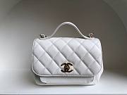 Chanel Business Affinity White Caviar Leather Bag - 1