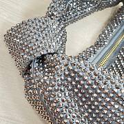 Bottega Veneta Grey Glitter Rhinestone Knot Handle Bag - 3