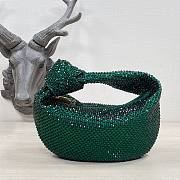 Bottega Veneta Green Glitter Rhinestone Knot Handle Bag - 5