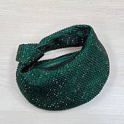 Bottega Veneta Green Glitter Rhinestone Knot Handle Bag - 4