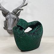 Bottega Veneta Green Glitter Rhinestone Knot Handle Bag - 3