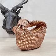 Bottega Veneta Orange Glitter Rhinestone Knot Handle Bag - 5