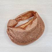 Bottega Veneta Orange Glitter Rhinestone Knot Handle Bag - 4