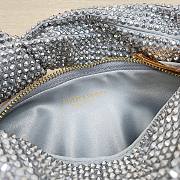 Bottega Veneta Silver Glitter Rhinestone Knot Handle Bag - 3