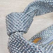 Bottega Veneta Silver Glitter Rhinestone Knot Handle Bag - 6
