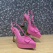 Valentino Garavani VLogo Pink Patent Slingback Heels 10cm - 1