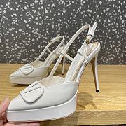 Valentino Garavani VLogo White Patent Slingback Heels 10cm - 2