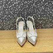 Valentino Garavani VLogo White Patent Slingback Heels 10cm - 3