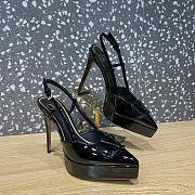 Valentino Garavani VLogo Black Patent Slingback Heels 10cm - 1