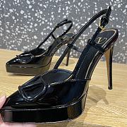 Valentino Garavani VLogo Black Patent Slingback Heels 10cm - 3